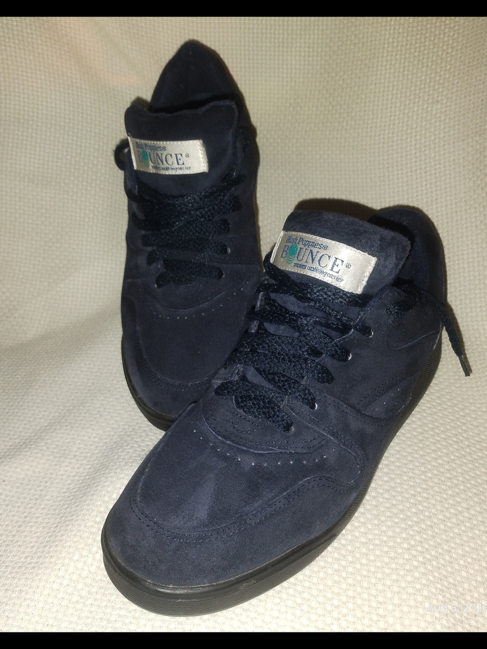 Hush Puppies Bounce Size 9.5N Walking Shoes Blue Suede
